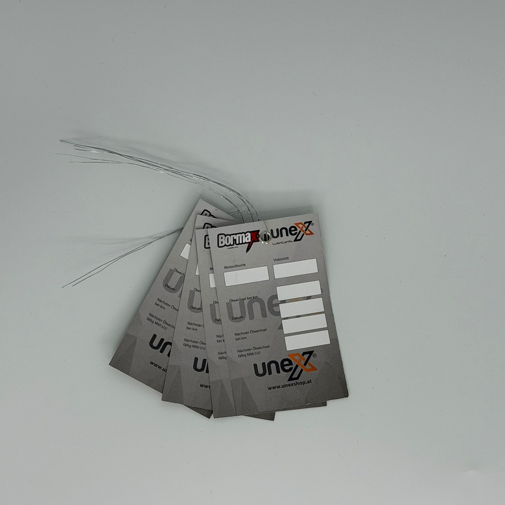 Ölwechselanhänger, 25 Stk.,60x100 mm, 300g, Metallöse